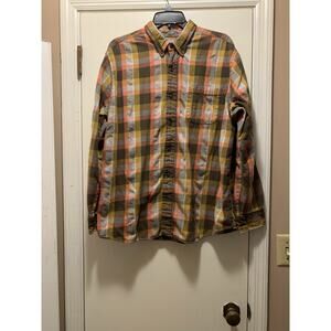Ocean Coast Mens Casual Flannel Shirt Size XL Plaid Long Sleeve Button Down